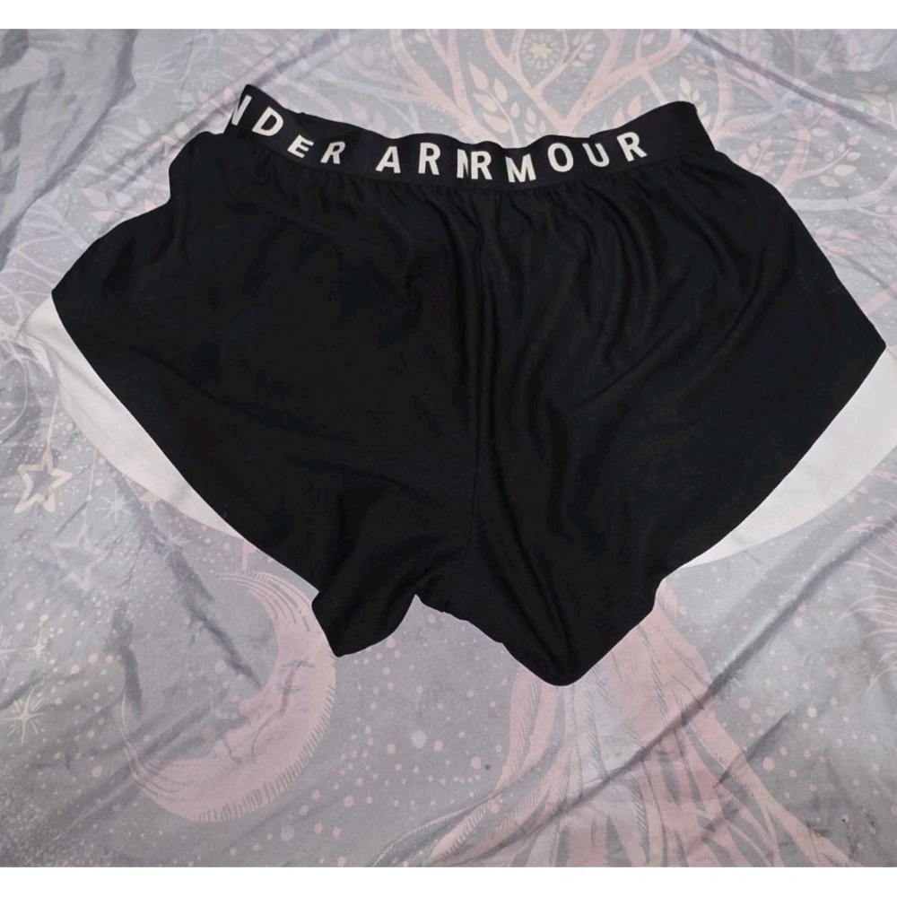 UA UNDER ARMOUR Women's Shorts Plus Size 2xl Black/ White Athletic Workout